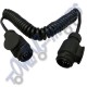 Euro 13 Pin 2.5m Curly Extension Suzie Cable - 8 pin only (double plug)