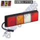 LED Autolamps 80BFWARME Multivolt Lefthand 80mm Rear Light with Fog + Reverse with 2.4m Harness (single)