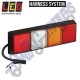 LED Autolamps 80BFWARME Multivolt Righthand 80mm Rear Light with Fog + Reverse with 2.4m Harness (single)